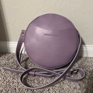 Portland Leather Goods Large Circle Crossbody Lavender